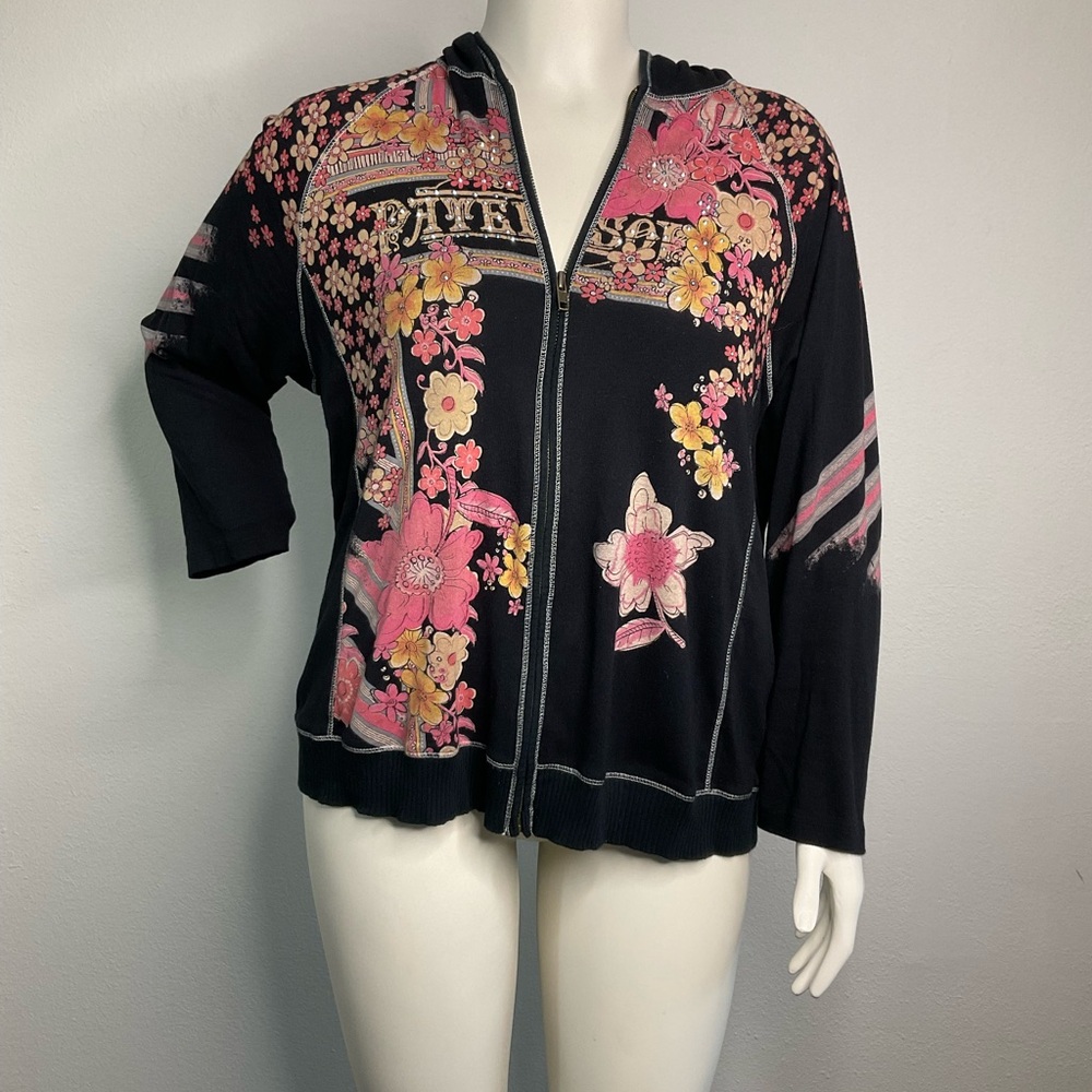 Vanilla Sugar 3/4 Sleeve Cropped Zip Front Hoodie sz 2X